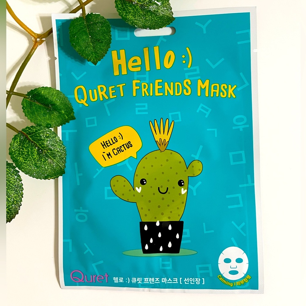New $5ea OR 5/$15 QURET Friends Hello I’m Cactus Moisturizing Sheet Face Mask